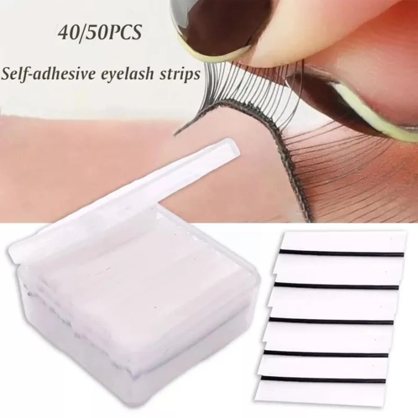 

Self-adhesive Eyelash Strips Glueless Eyelashes Natural Slender Strip Reusable False Extension and Waterproof Eyelash Eyela U9R9