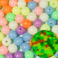 100pcslot 6 8 10mm colorful round luminous beads for jewelry making acrylic beads loose beads glow in the dark diy bracelet