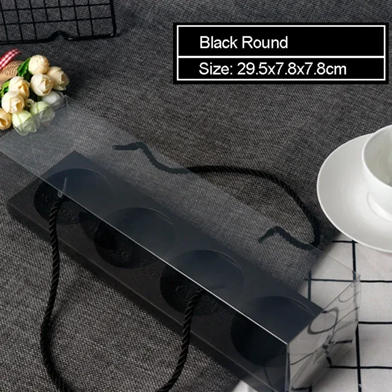 

Прозрачные картонные коробки для кексов с ручкой, 10 шт.