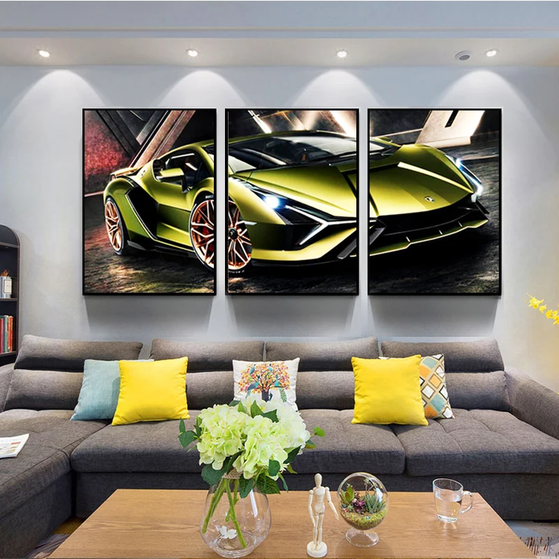 

Green Sports Car HD Poster Canvas Decorative Painting Wall Painting Room Decor Room Decor Aesthetic Decorations for Home