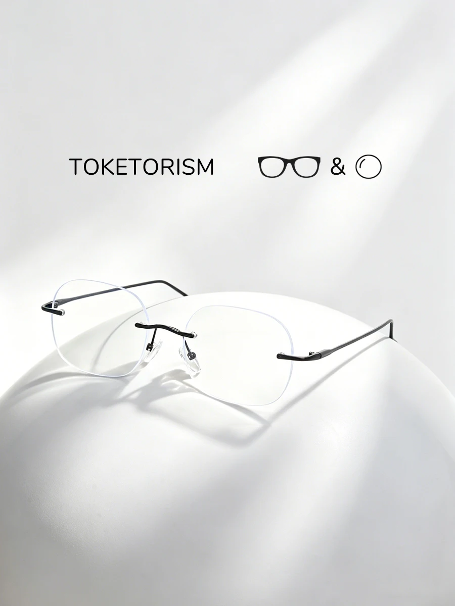 Фото Очки Toketorism унисекс без оправы, корректирующие, с индивидуальными мультифокальными прогрессивными линзами №1