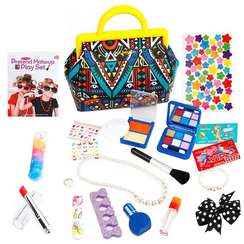 

Kids Makeup Toy Kit Girls Makeup Fake Cosmetic Makeup Toy With Makeup Bag Cosmetic Case Playing Toy Pretend Makeup Toy For Girls