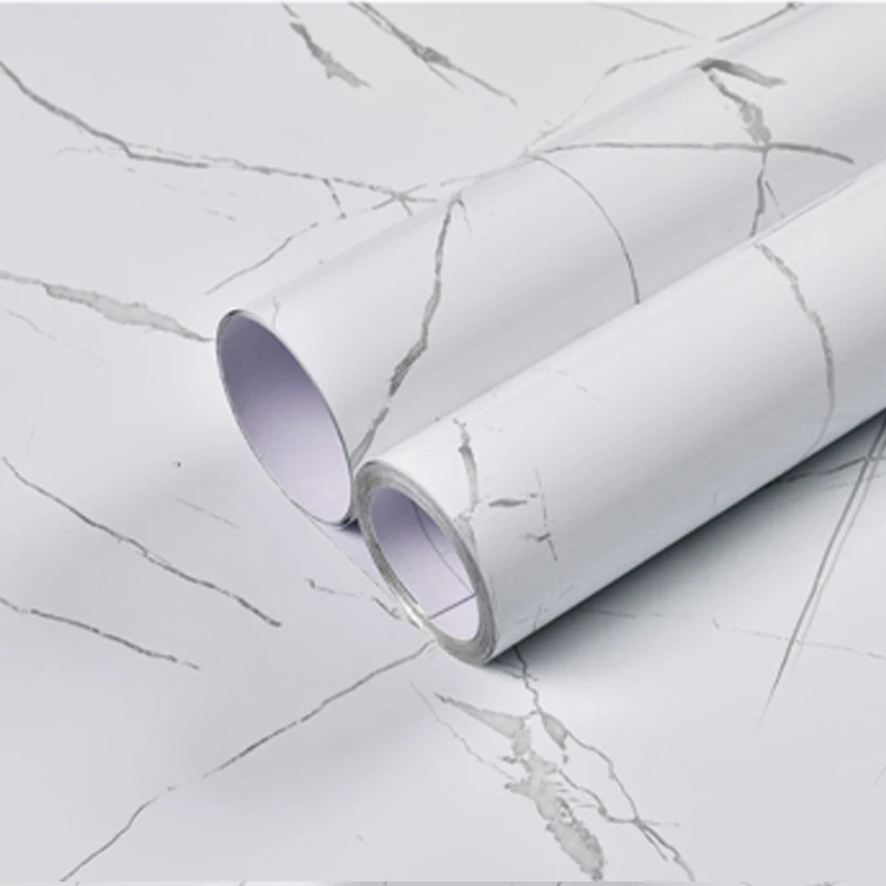 

Self Adhesive Marble Wallpaper Bathroom Waterproof Wall Sticker Dining Table Drawer Furniture Decoration Wallpapers