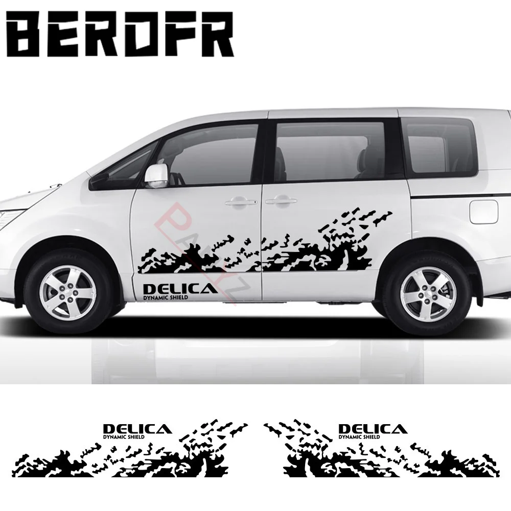 Наклейки на боковые двери автомобиля для Mitsubishi Delica D5 L400 аксессуары тюнинга