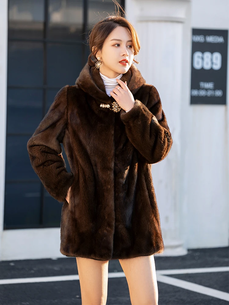 Women real mink coats female mink fur coat genuine long fur coat ladies winter clothes oversize 6xl 5xl 7xl Imitation fur coats