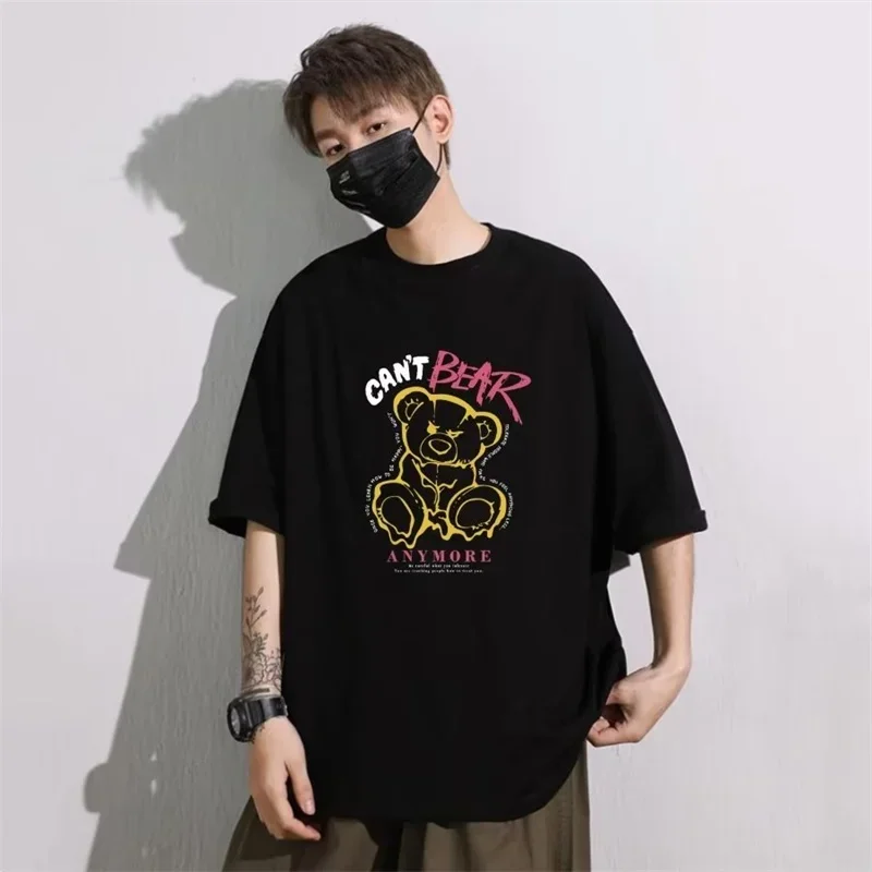 Футболка мужская с коротким рукавом хлопок Повседневная рубашка оверсайз