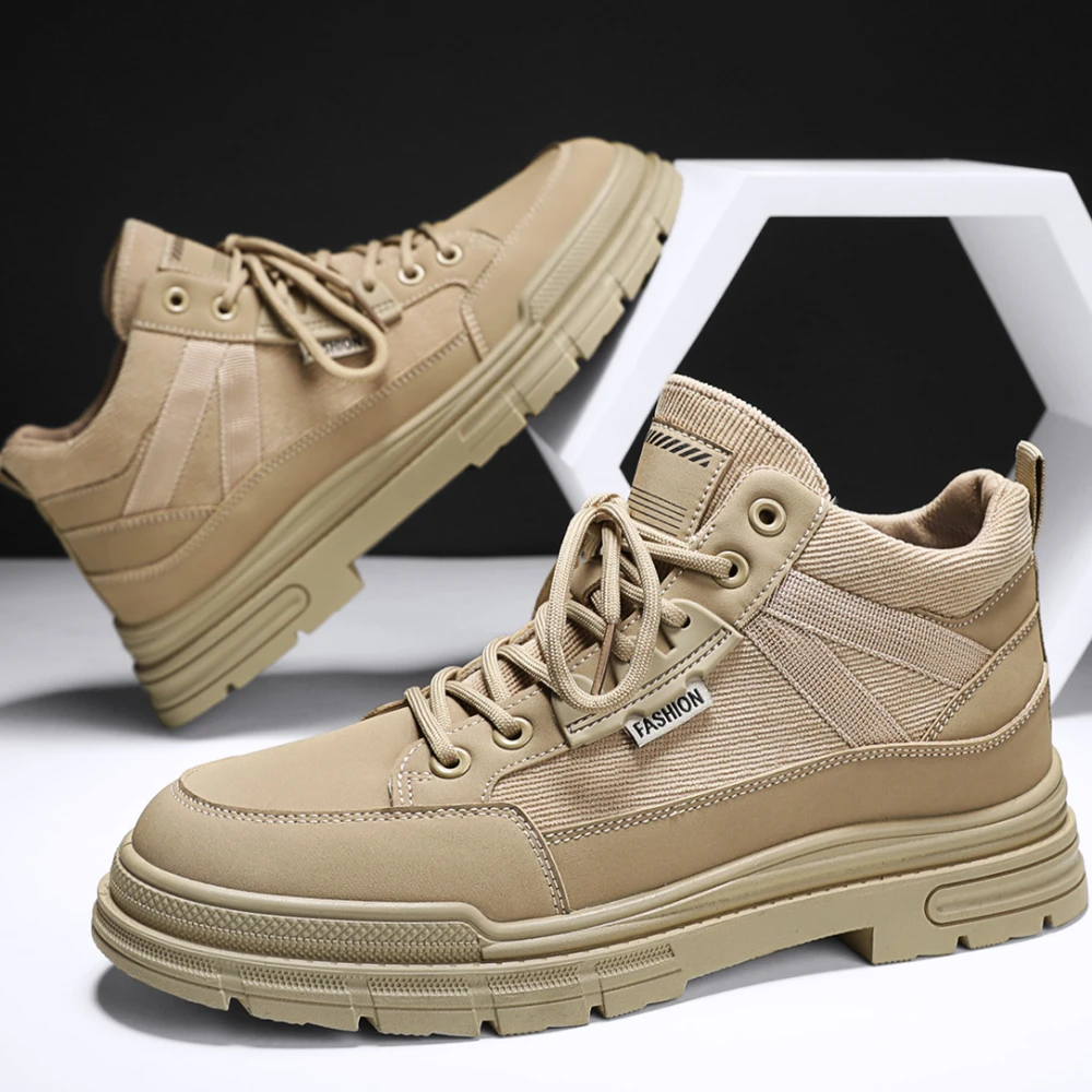 

Men Tooling Boots High-top Sneakers Fashion Wear-resistant High-top Round Toe Outdoor Men Thick Bottom Boot Zapatos Para Hombres