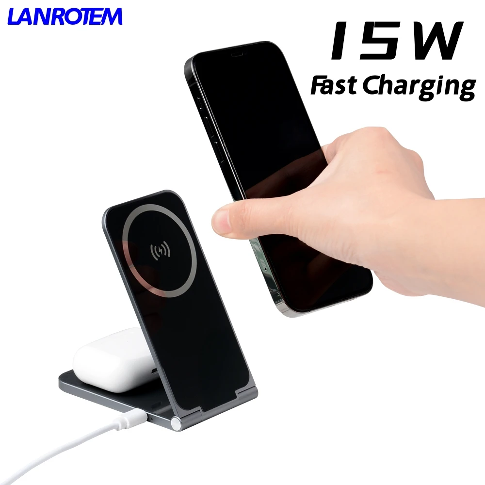 

15W Wireless Charger Stand Pad for iPhone 14 13 12 11 Pro X 8 Samsung Xiaomi Phone Chargers Induction Fast Charging Dock Station