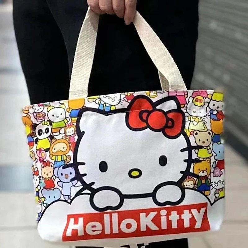 Портативная холщовая сумка Hello Kitty с рисунком Кейт Кота японская легкая большая