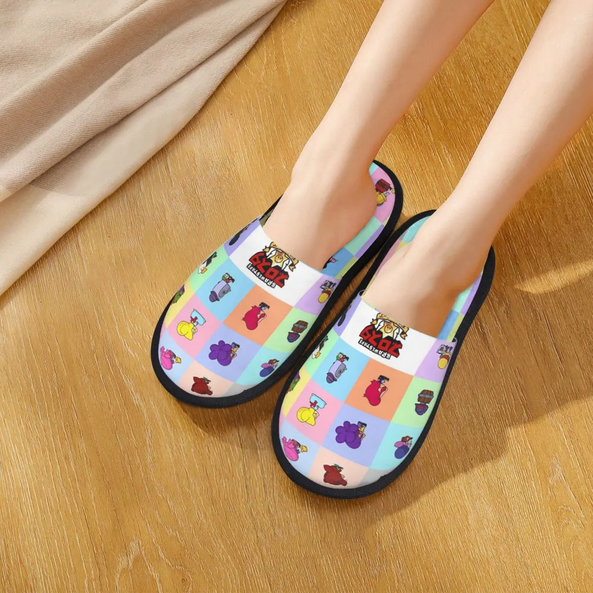 Зимние домашние тапочки Brawll Emz Spike Squeak Merch меховые шлепанцы мягкие нескользящие с