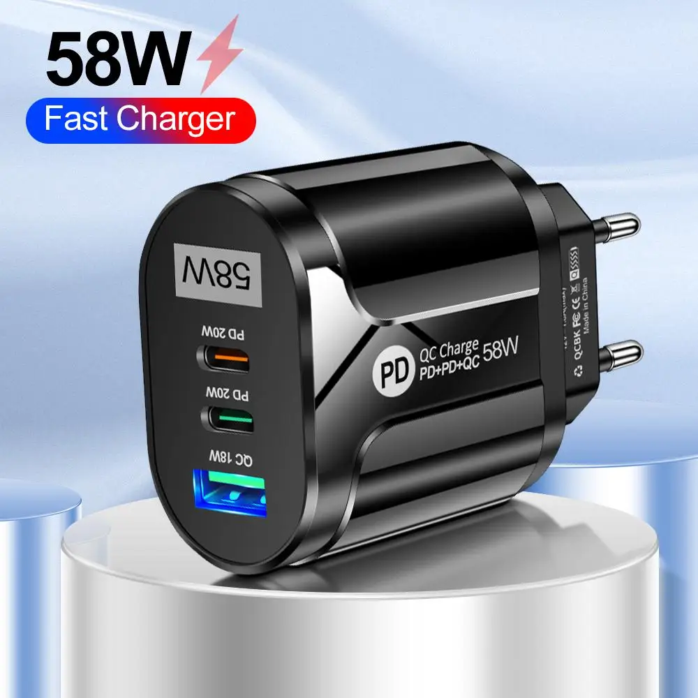 

Quick Charge 3.0 Phone Charger Wall Adapter Eu Us Uk Plug 2pdqc3.0usb Phone Adapter Fast Charging 20w Usb Charger Pd Charger