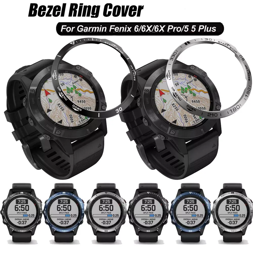 

Металлический внешний край крышки для Garmin Fenix 6 6X Pro Безель кольцо циферблат шкала скорости защитный чехол кольца для Fenix 5 Plus против царапин