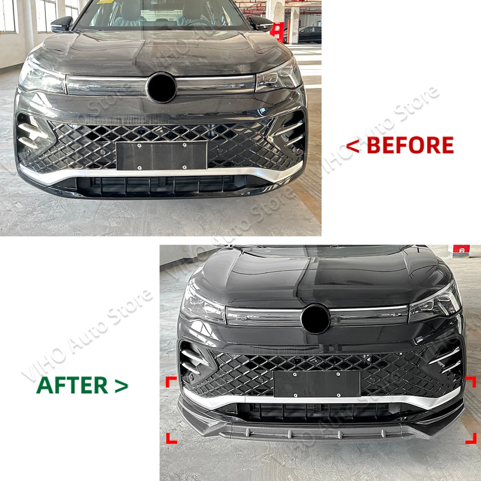 Для Volkswage Tiguan MK3 Rline 2024 2025 автомобильный передний бампер диффузор накладка спойлер