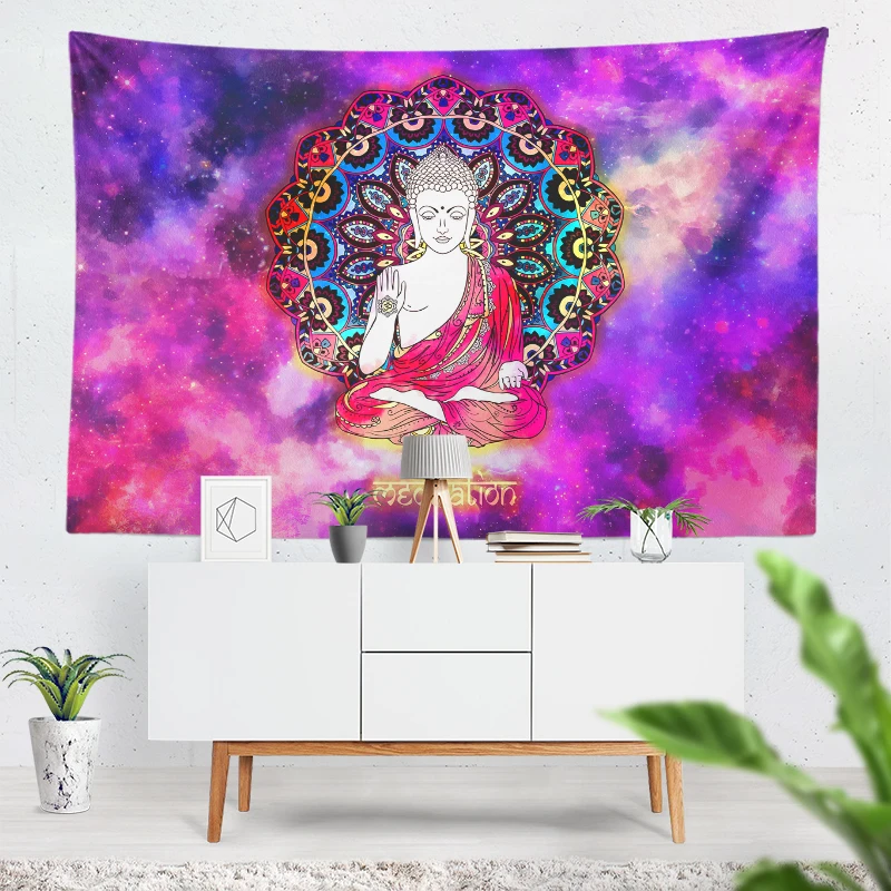 

Indian Buddha Meditation Tapestry Wall Hanging Seven Chakras Psychedelic Galaxy Bohemian Mandala Tapiz Hippie Home Decor New