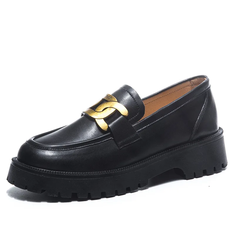 

Women 2022 New Wedge Pumps Thick Sole Genuine Leather Casual Trend Shallow Round Toe Sneakers Fashion Slip-On Female White Shoes