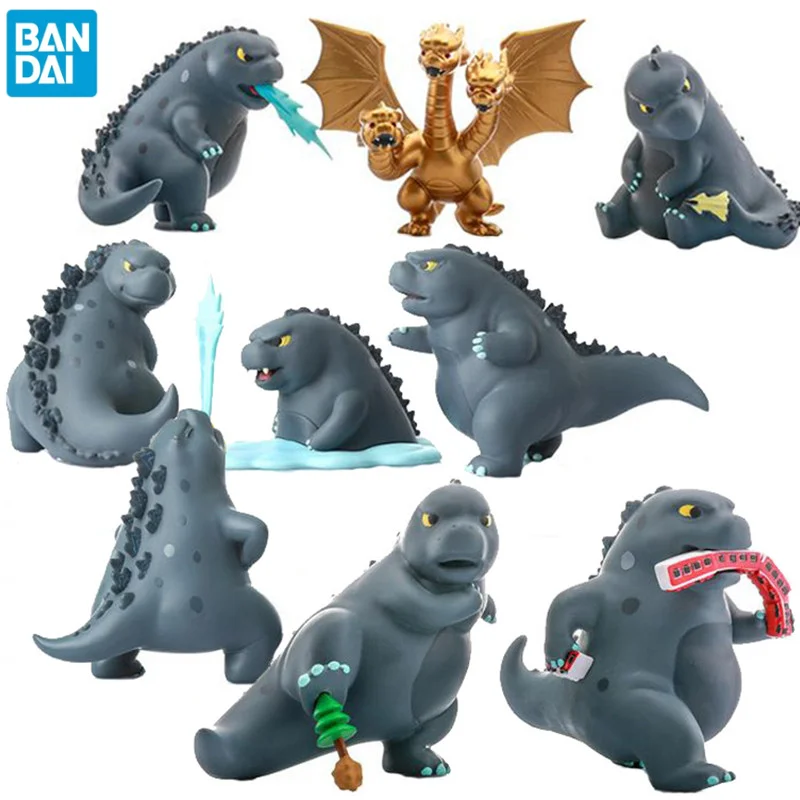 

12pcs Bandai Anime Figure Q Version Gojira Godzilla Collectible Model Anime Action Figures Toy Ornament Model Toys for Children