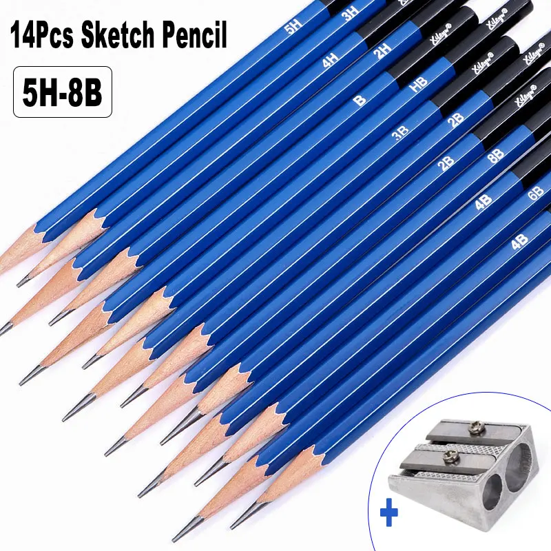 5h 4h 3h 2h Hb B 2b 3b 4b 5b 6b 8b Medium Graphite Core Lead + Sharpener