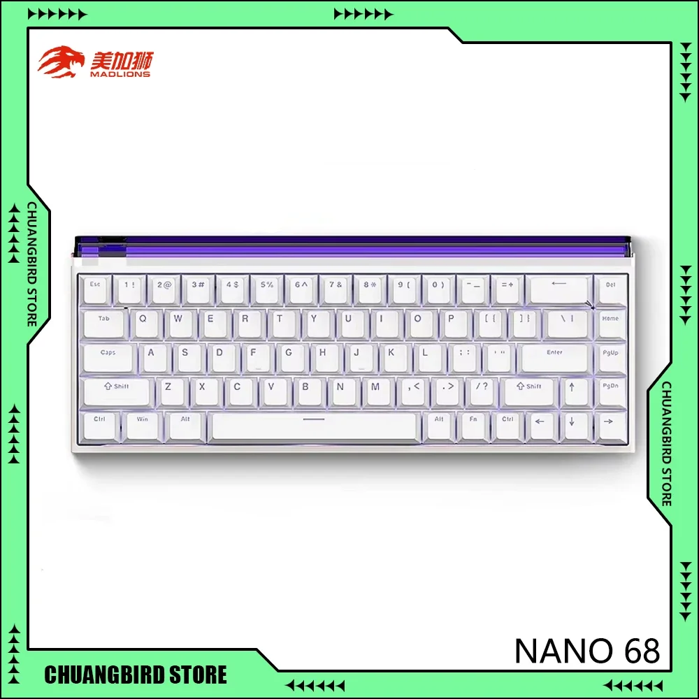 MADLIONS NANO68 Проводная игровая клавиатура с магнитным переключателем RGB 8k Скорость