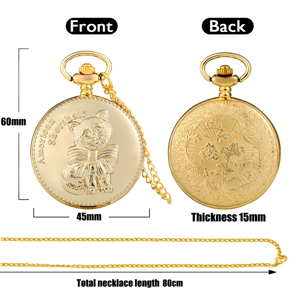 Популярное милое американское короткое ожерелье карманные часы цепочка Кулон