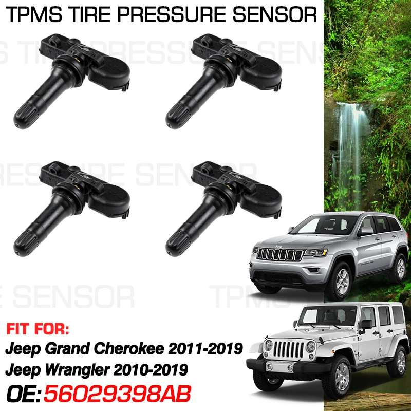 

Автомобиль для Jeep Grand Cherokee WK WK2 2011-2019 Jeep Wrangler JK 2010-2019 433 МГц Датчик контроля давления в шинах 56029398 Система AB