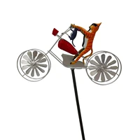 animal bike wind spinner decor with standing vintage bicycle ornament colorful windmill wind spinners statue stable strong