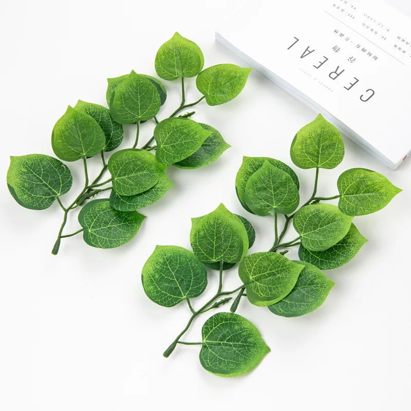 

10pcs 13cm Artificial DIY Green Radish Leaves Silk Screen Fake Leaves Wedding Scene Shooting Props Garden Decoration Outdoor
