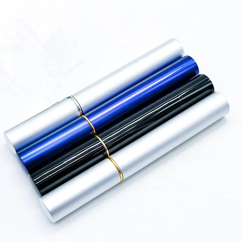 

Custom Aluminum Eyeliner Tube Container Wholesale 6ml Round Black Silver Liquid Eyeliner Bottle Eyelash Cream Bottles 100pcs
