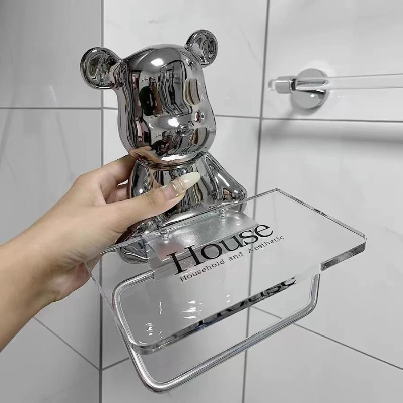 Стеллаж для ванной комнаты с керамическим покрытием полка хранения в рулоне