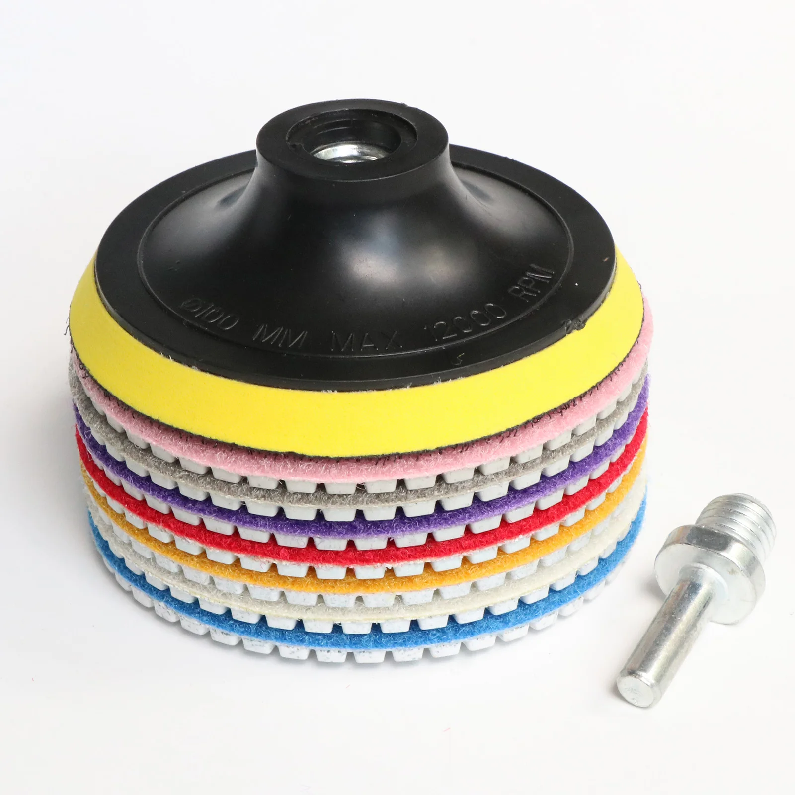 

9 шт., 3 дюйма, 4 дюйма, 100 мм, комплект алмазных полировальных подушечек для влажной/сухой полировки гранита, камня, бетона, мрамора, набор шлифовальных дисков