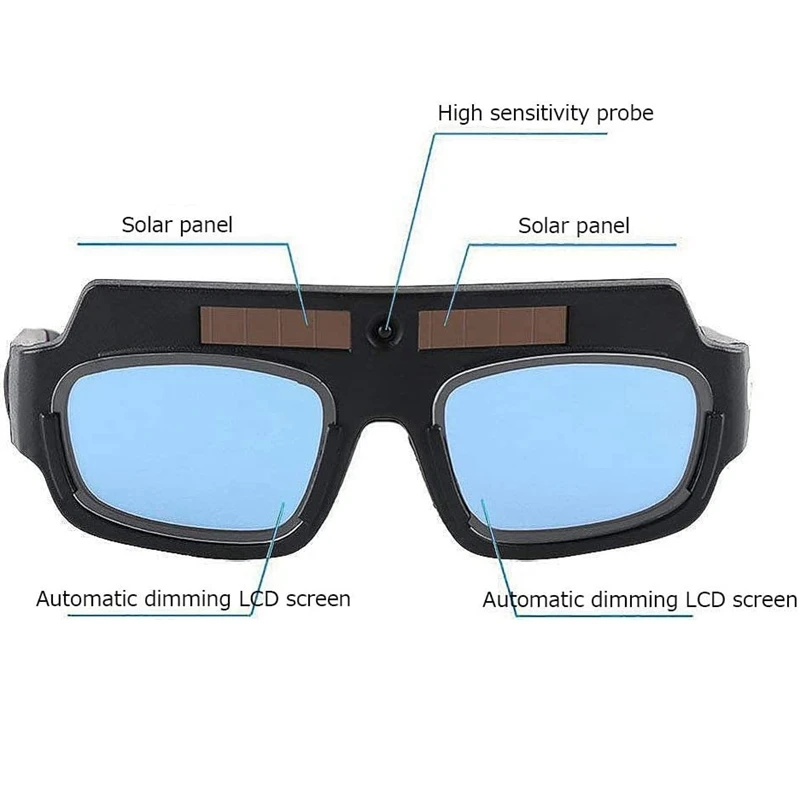 

3X Solar Powered Auto Darkening Welding Mask Helmet Goggles Welder Glasses Arc Anti-Shock Lens With Storage Case
