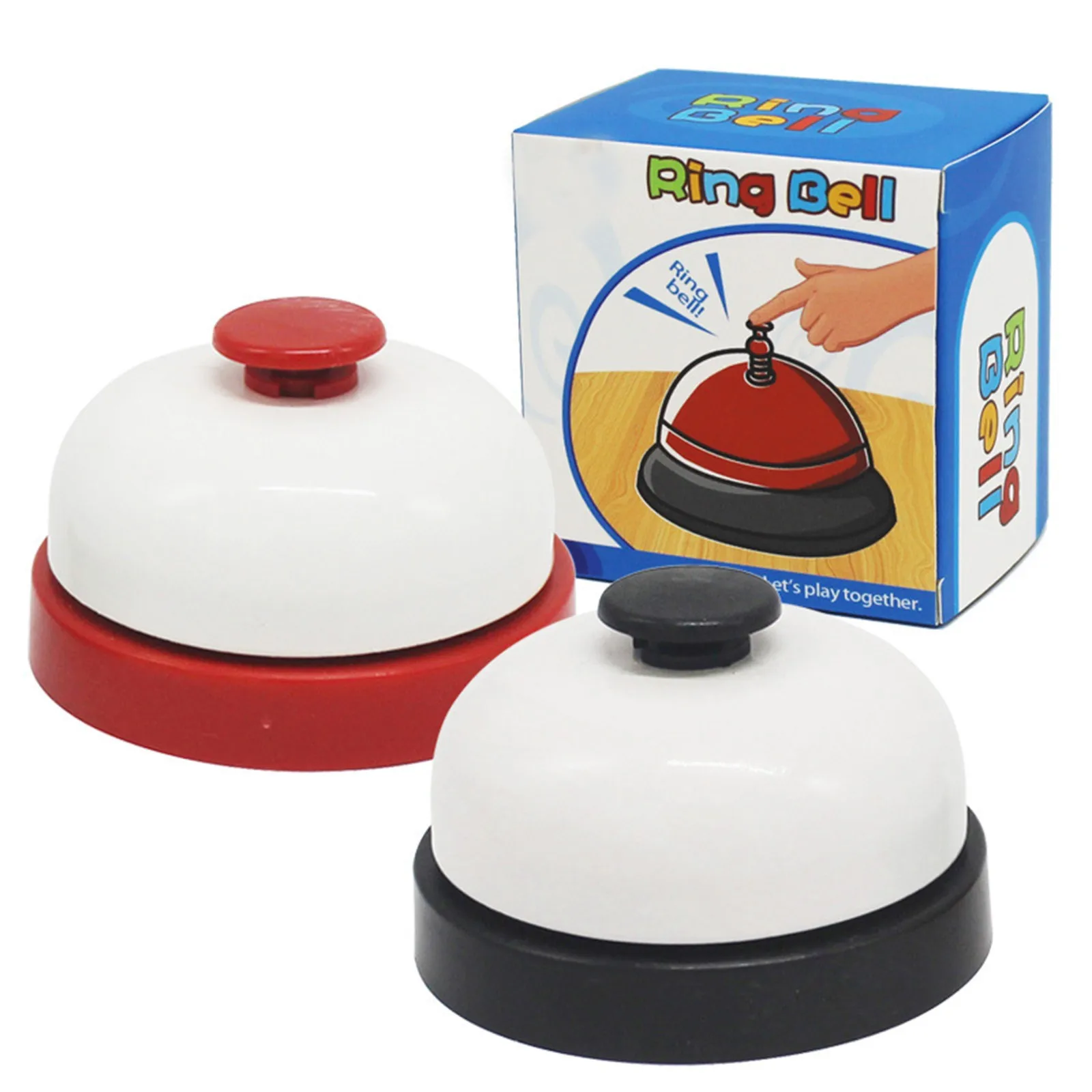 

Children's Game Compete White Ring Bells Press Home Game Family Have Fun Bell Funny Small Handbell Party Toy Gift Joke Game QW