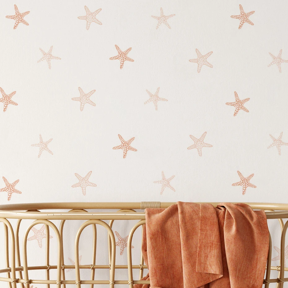 Наклейки на стену в стиле бохо с изображением морской звезды для детской комнаты