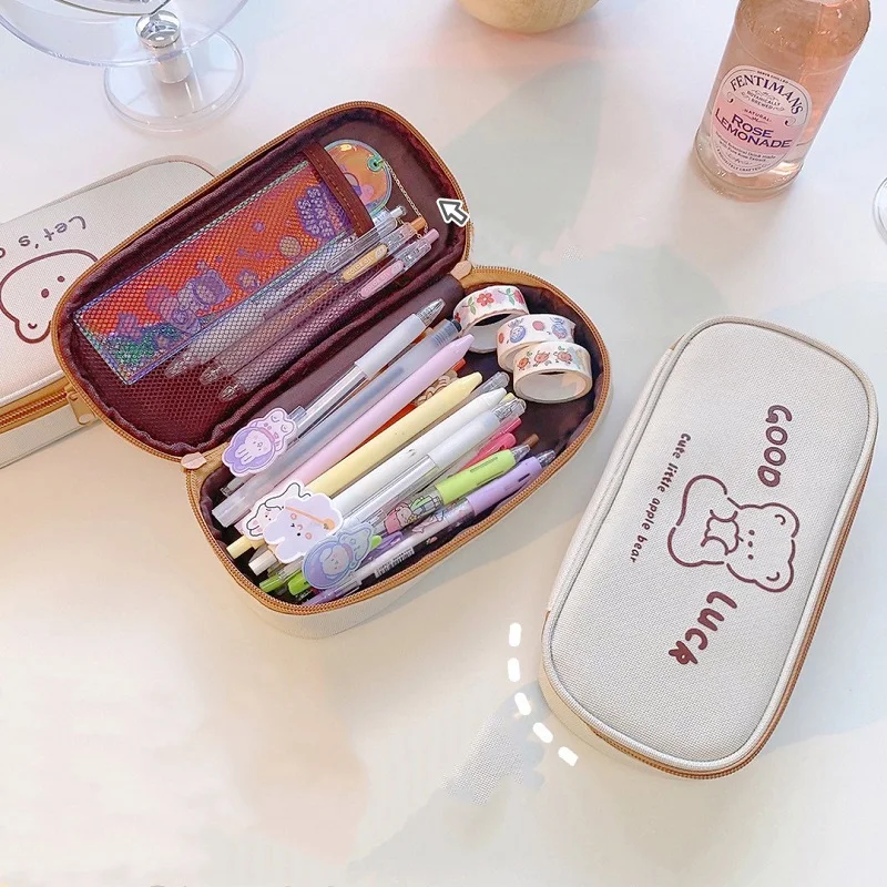 

4 Styles Kawaii Bear Trousse Scolaire Cartoon Cute Simple Pencil Cases Student Estuche Escolar Supplies Stationery