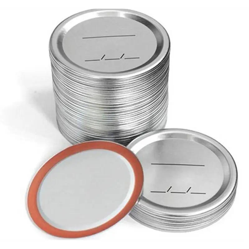 

100PCS Mason Bottle Cover Leakproof Sealing Mason Bottle Cap Split Cover Tinplate Mason Jar Canning Lid Wide Mouth Canning Lid