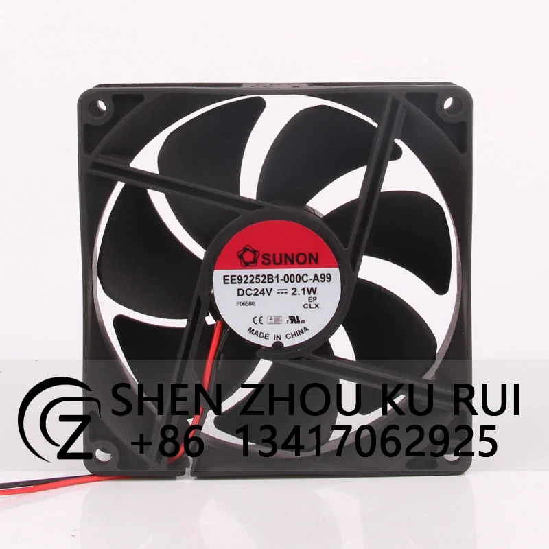 

EE92252B1-000C-A99 Case Cooling Fan for SUNON DC24V 2.1W 92x92x25MM 9CM 9225 2-wire Inverter Centrifugal Industrial Exhaust