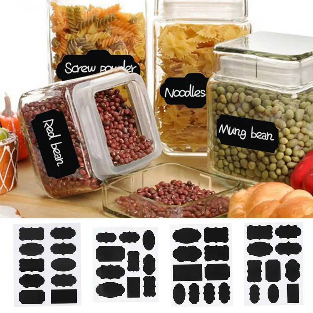 

10/20/40PCS Tool Blackboard Waterproof Organizer Chalkboard Sticker Decal Labels Spice Jars Tag