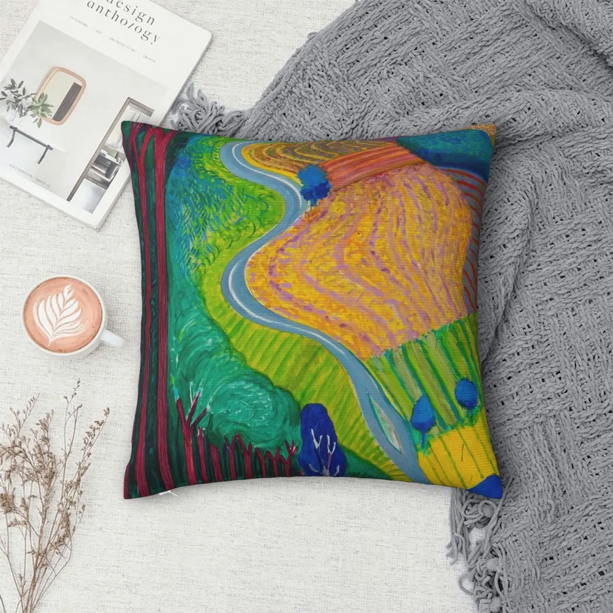 David Hockney Garrowby Hill чехол для подушки из полиэстера и льна вельветовый креативный