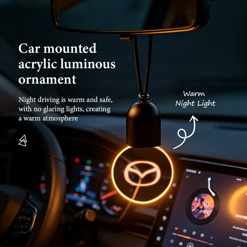 Фото Декоративный подвесной LED-светильник для зеркала заднего вида Mazda, ретро-лампа, атмосферная подсветка для Axela, Speed 6, CX3, CX4, CX5, CX7, CX8, CX9, MS №1