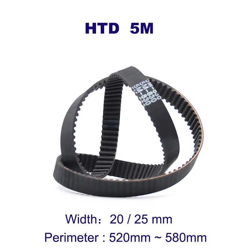 

HTD 5M Timing Belt Pitch 5mm Width 20 25mm Drive Belts Perimeter 520 525 530 535 540 550 560 565 570 575 580mm Closed Rubber