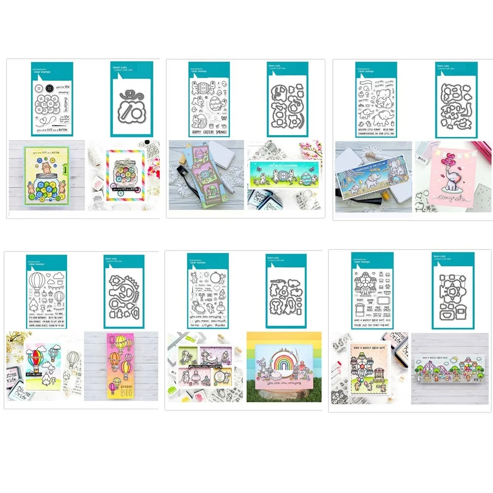 

Button Animal Clear Stamps And Dies For Diy Scrapbook Handmade Template Embossed Paper Cards Decorative Craft Supplies New 2023