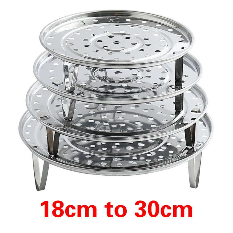 

18-30CM Stainless Steel Steamer Rack Insert Stock Pot Steaming Tray Stand Cookware Tool bread Tray Kitchenware Cooking Tools