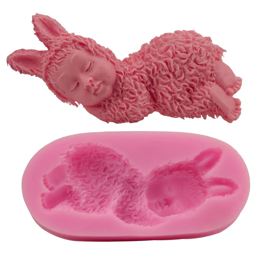 

Rabbit Lamb Baby Cake Mold DIY Silicone Font Baking Tool Ice Lattice Soap Mold
