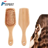 new wooden bristle paddle hair brush large flat natural wood handle hairbrush for men women with thick curly wavy long hair