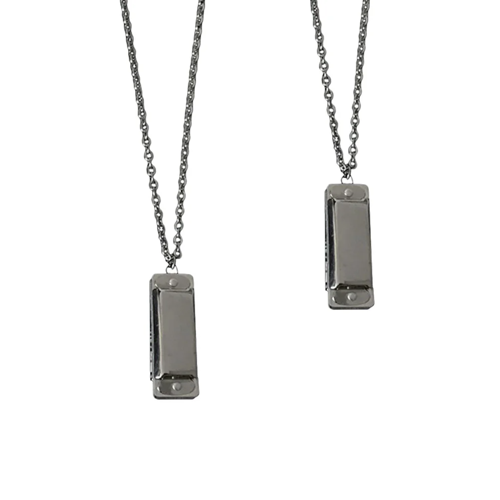 

Harmonica Necklace Pendant Mini Jewelry Musical Instrument Toy Pick Guitar Gift Children Miniaturewhistleneck Decor Necklaces