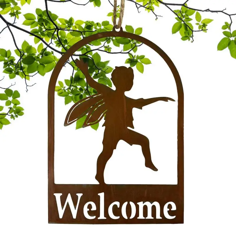 

Angel Boy Welcome Pendant Metal Welcome Sign For Fence Hang Welcome Door Sign Metal Welcome Door Signs For Outdoor Front Porch