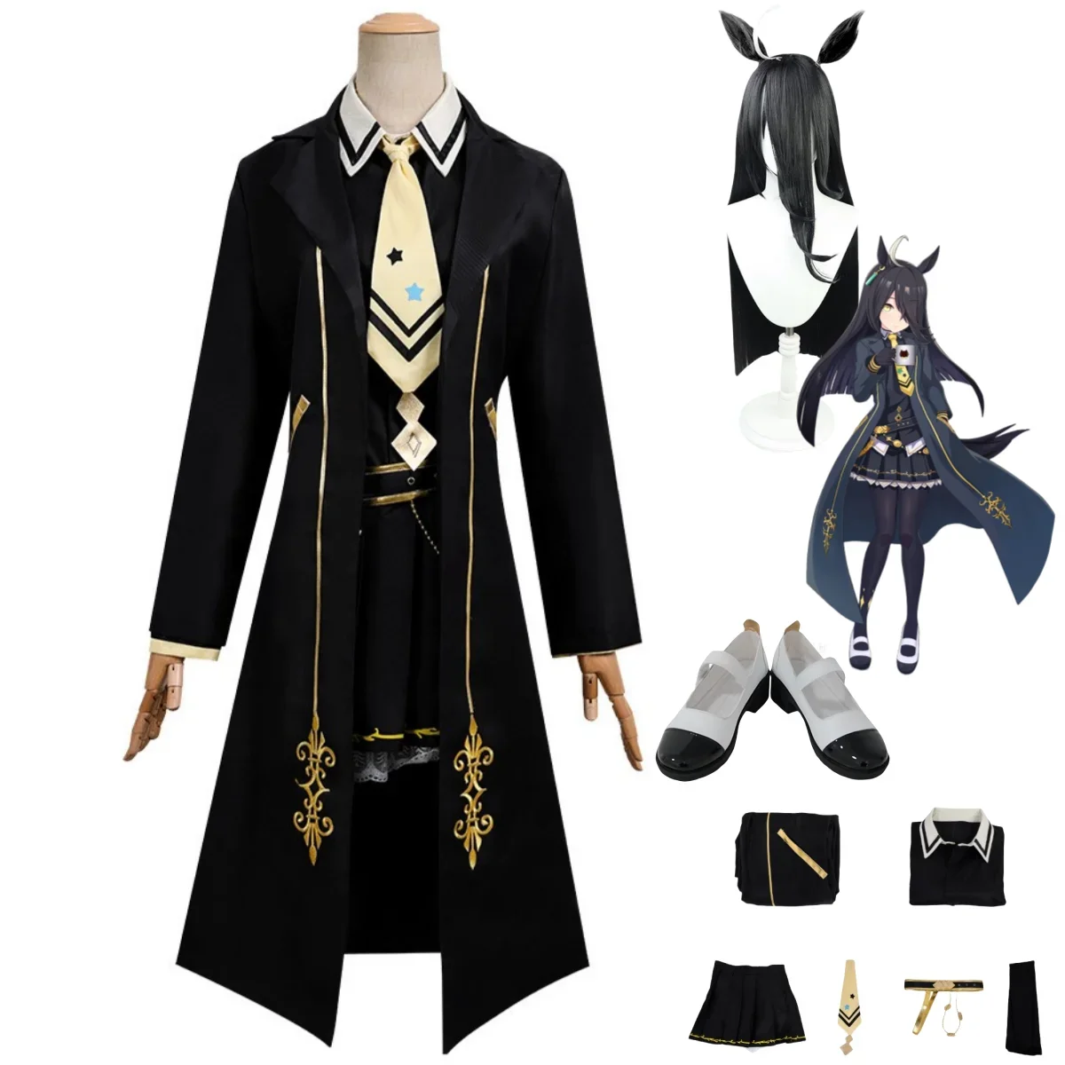 Аниме-игра Umamusume: Pretty Derby Manhattan Cafe карнавальный костюм парик боевая форма пальто