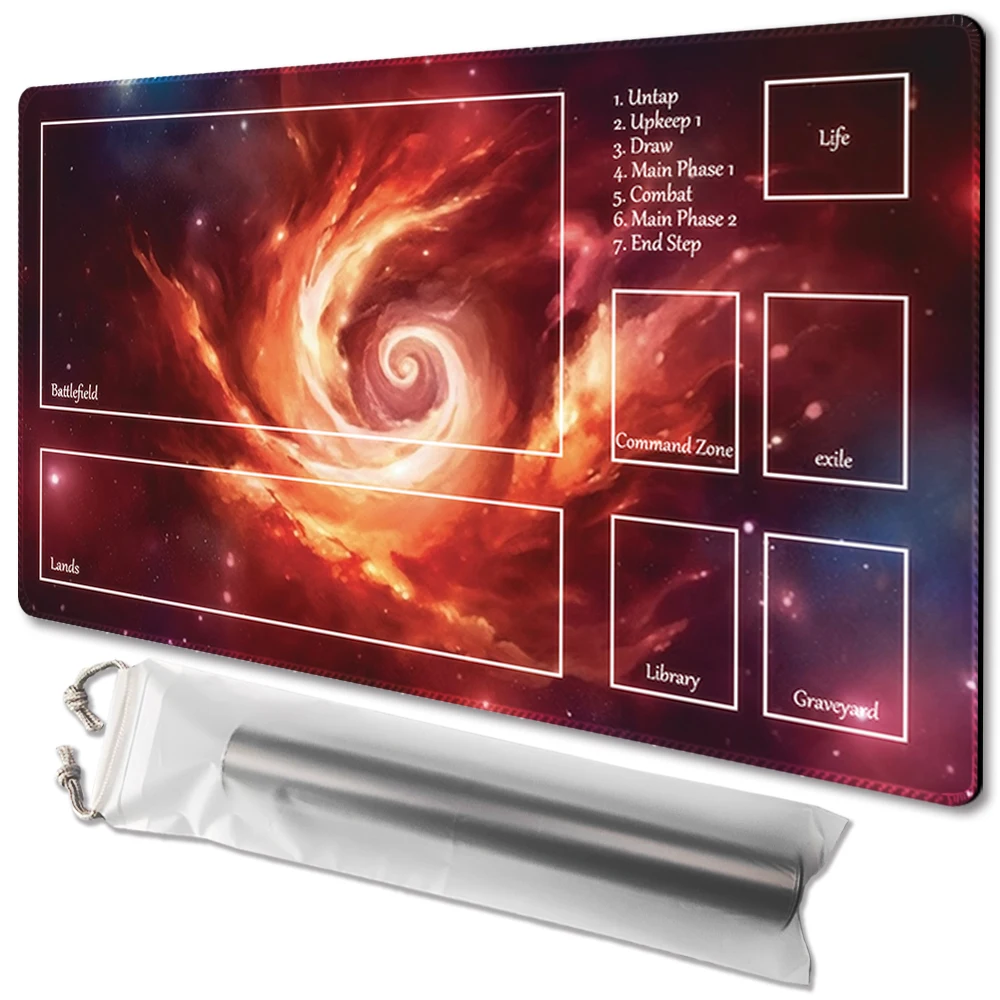 

Blazing Nebula-Board Game TCG Playmat Table Mat Game Size 60X35 CM Mousepad Compatible for MTG CCG