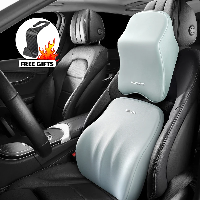 

Car Neck Headrest Pillow Rest Head Support Cushion Car Breathable Memory Foam Slow Rebound Guard Car Lumbar Pillow Universal