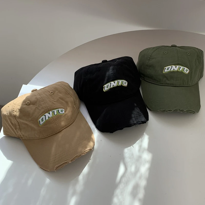 Женская бейсболка из чистого хлопка с вышивкой и надписью тонкая изношенная