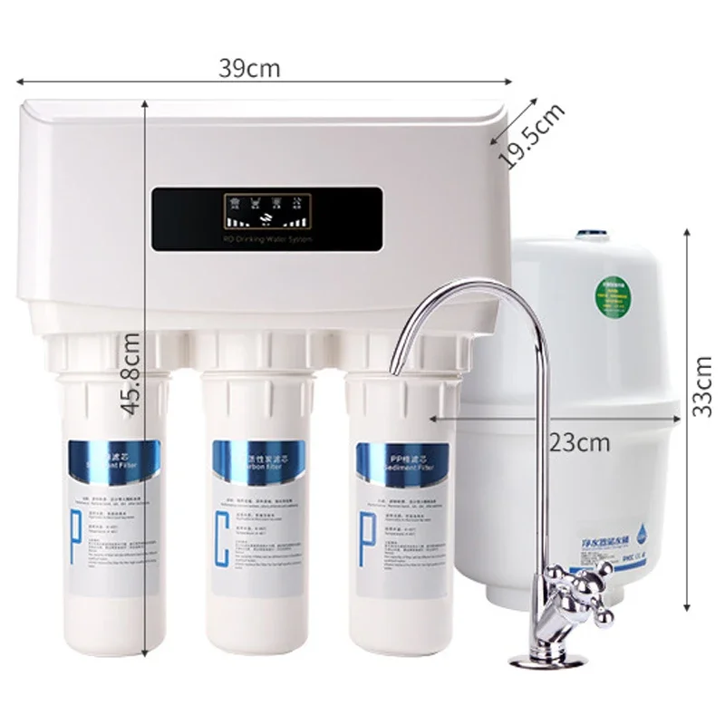 Фото Система очистки воды обратным осмосом 75G RO с краном для прямого питья; удаляет бактерии, накипь и тяжелые металлы №2